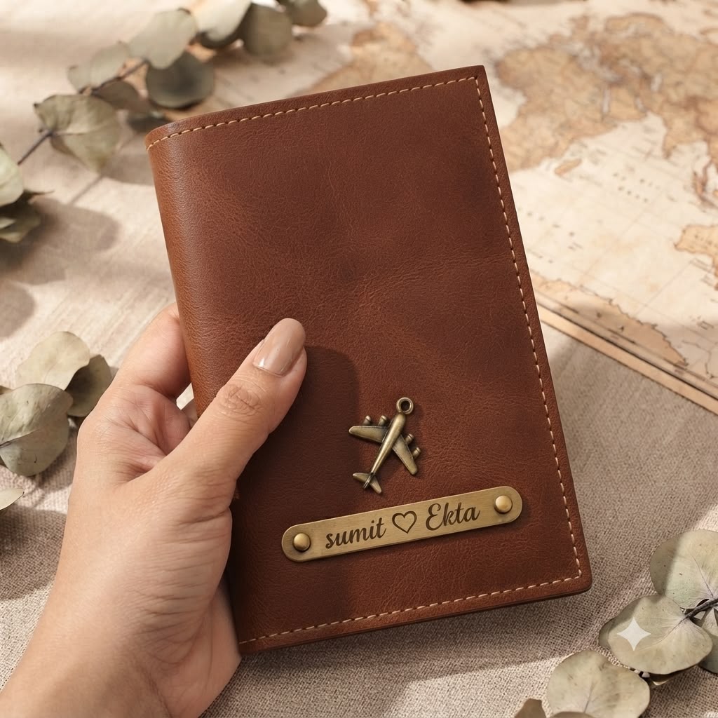 Personalized Passport Cover | Brown | Ozora
