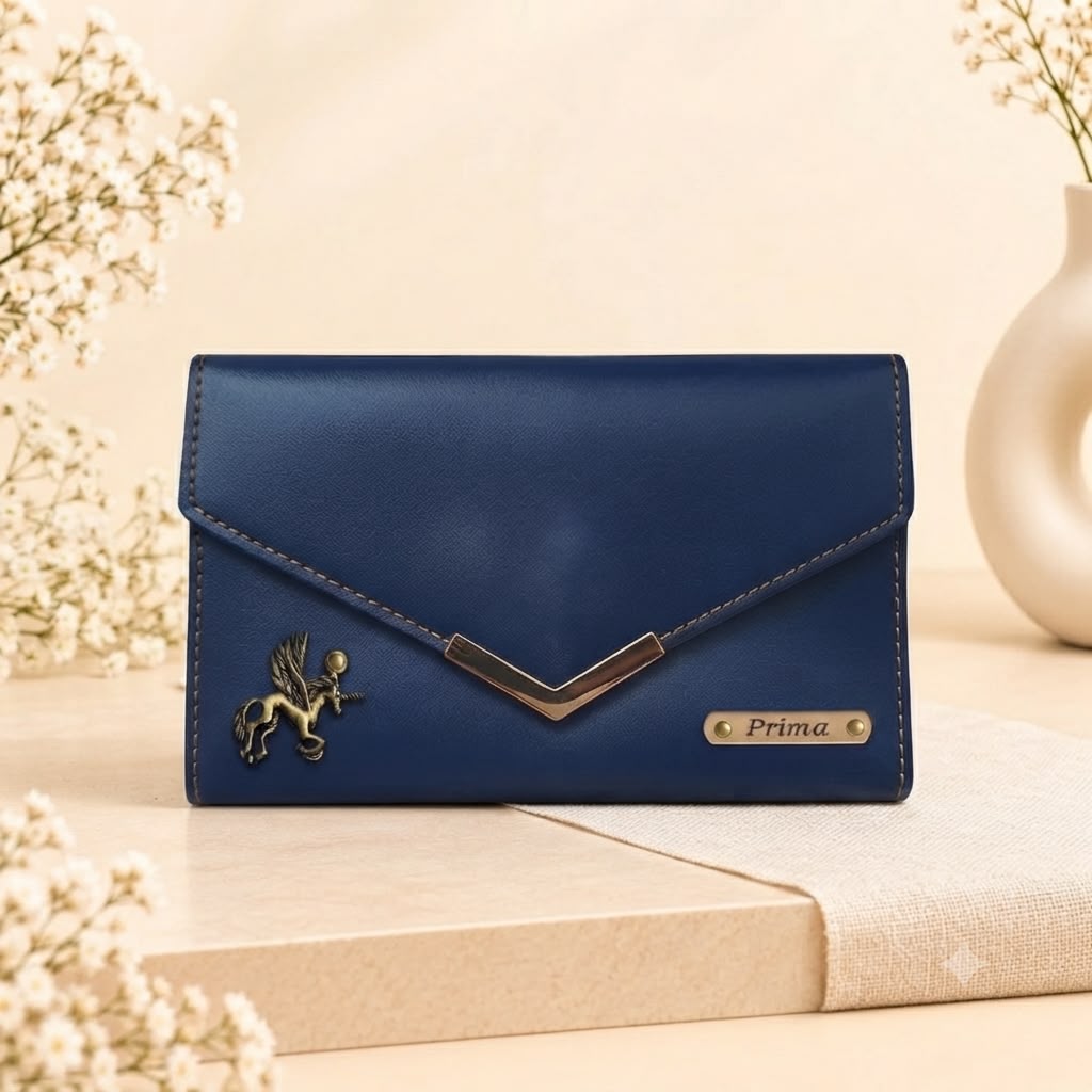 Personalized Ladies Wallet | Navy Blue | Ozora
