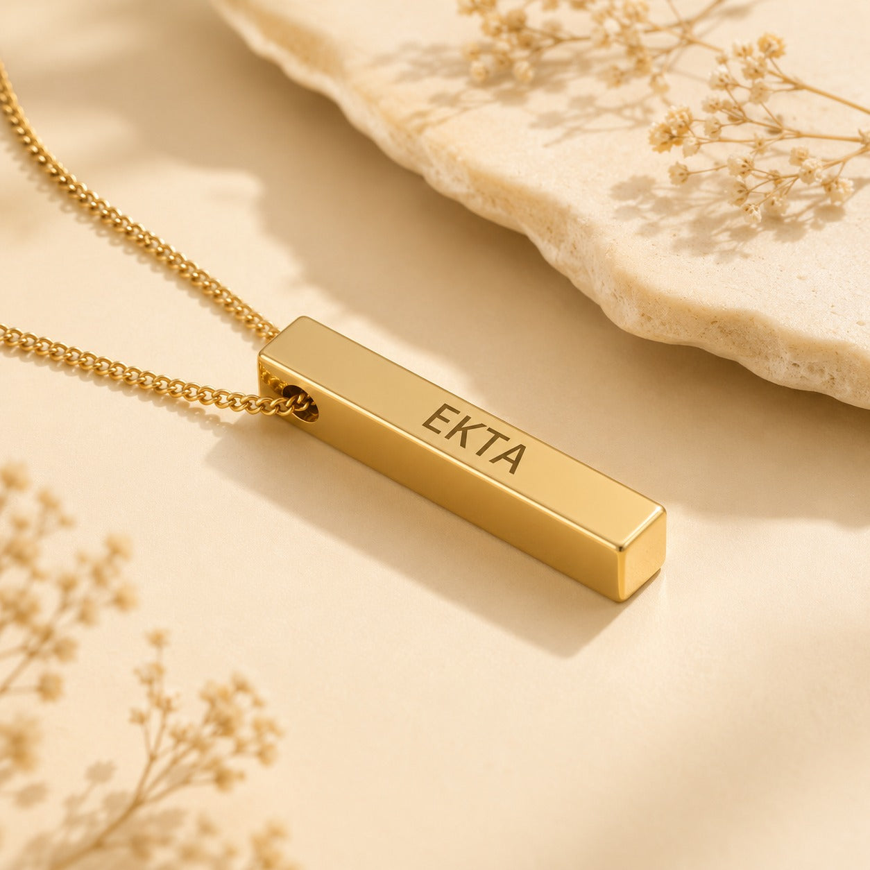 Personalised Engraving Gold Name Pendent | Custom Name Jewelry | Ozora