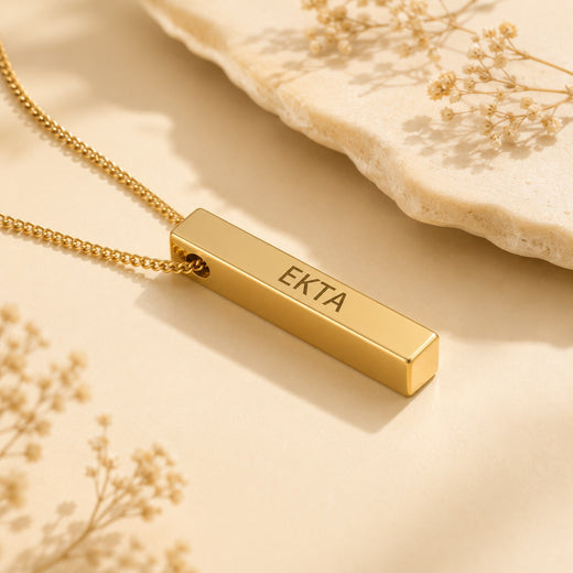Personalised Engraving Gold Name Pendent | Custom Name Jewelry | Ozora