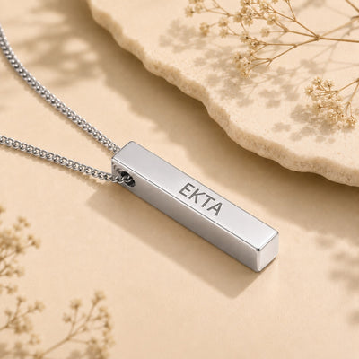 Personalised Engraving Silver Name Pendent | Custom Name Jewelry | Ozora