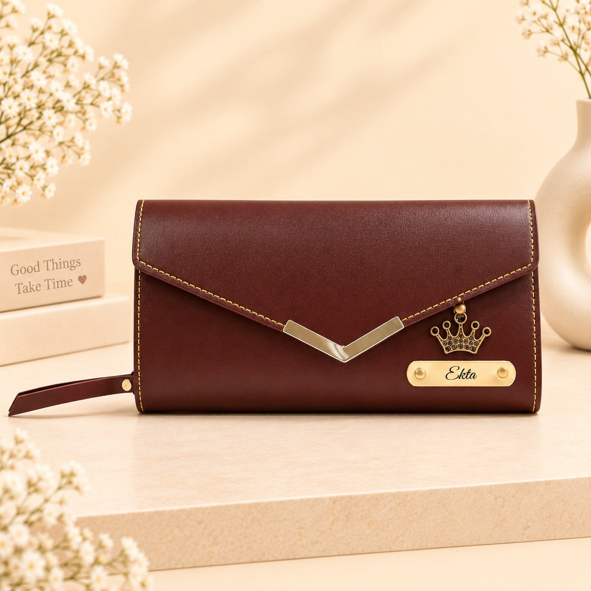 Personalized Ladies Wallet | Brown | Ozora