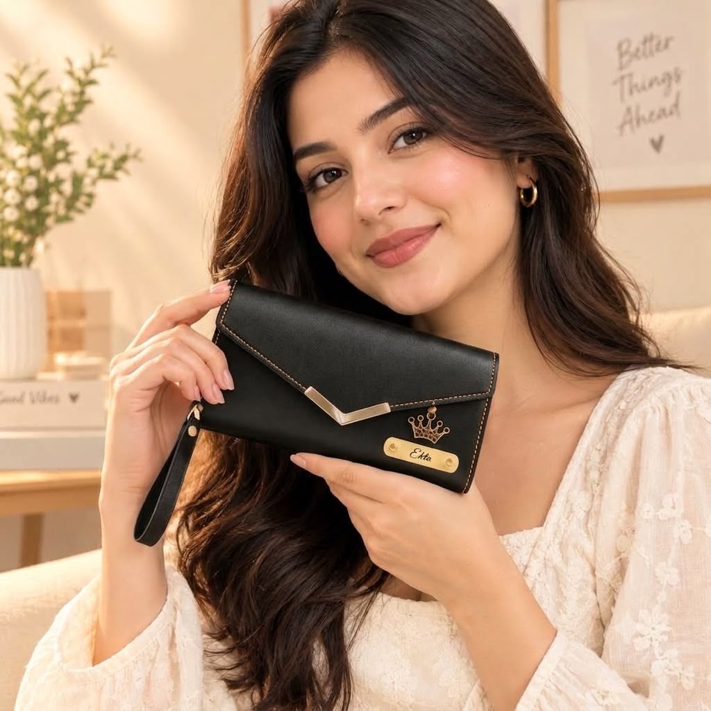 Personalized Ladies Wallet | Black | Ozora