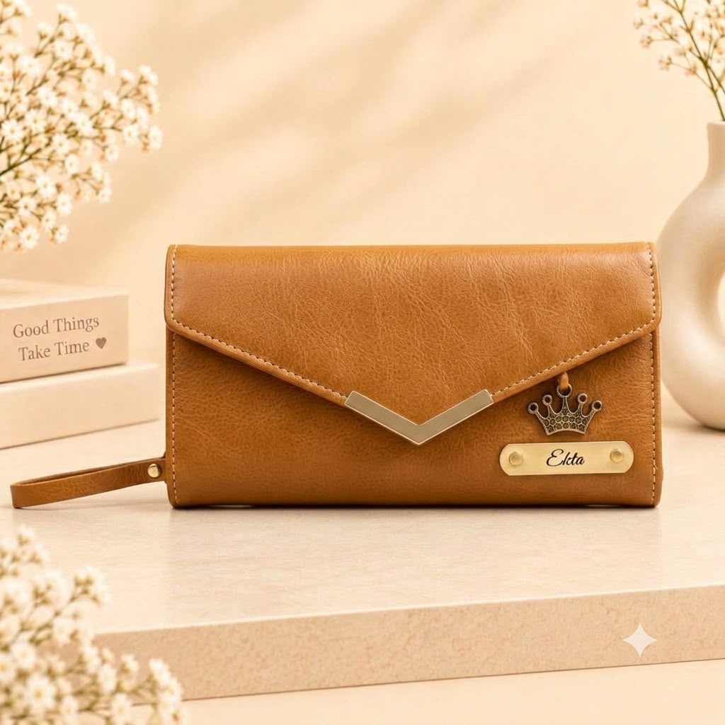 Personalized Ladies Wallet | Tan | Ozora