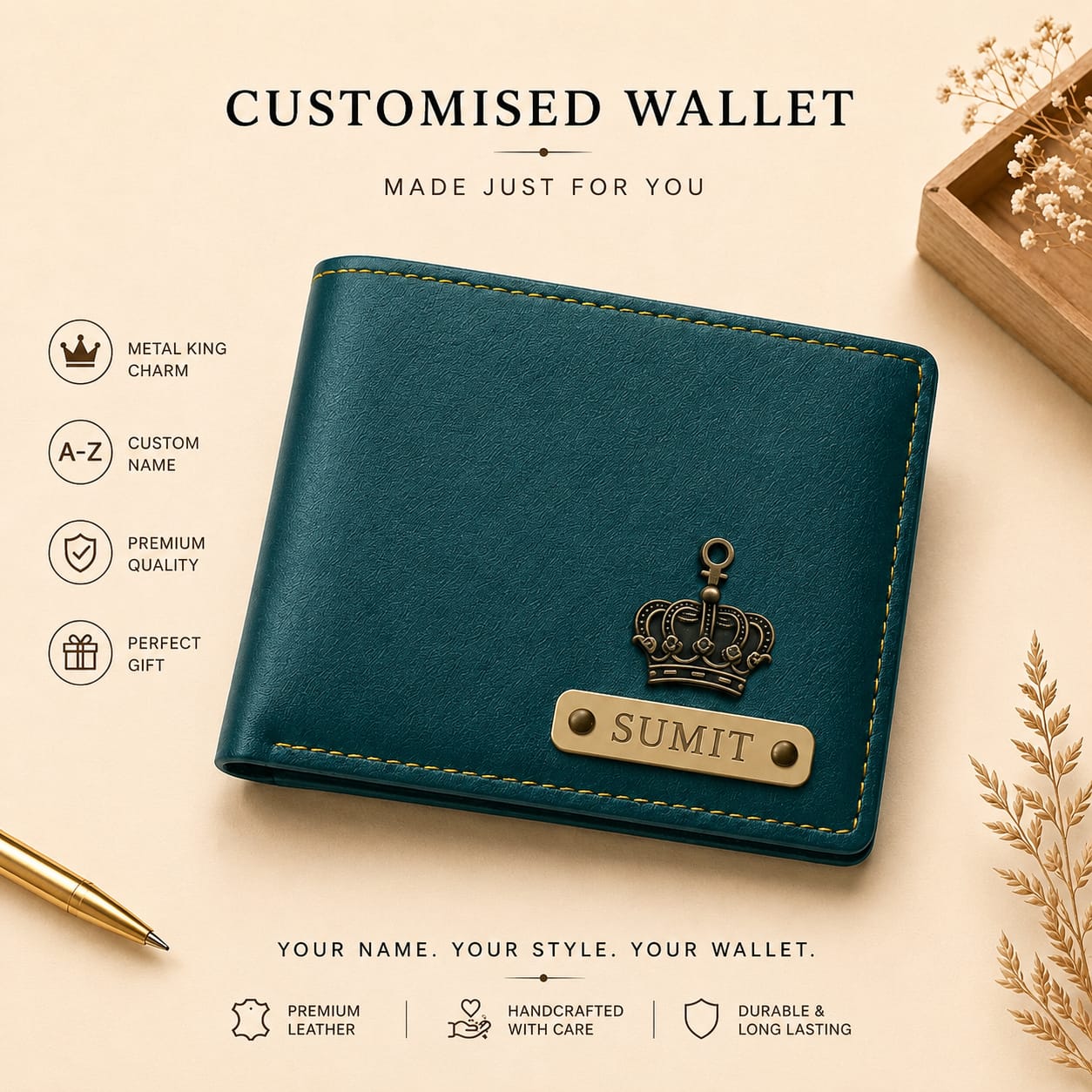 Personalized Your Wallet | Green | Ozora