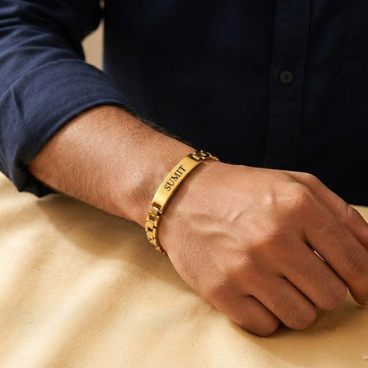 Personalised Engraving Gold Bracelet | Custom Name Jewelry | Ozora