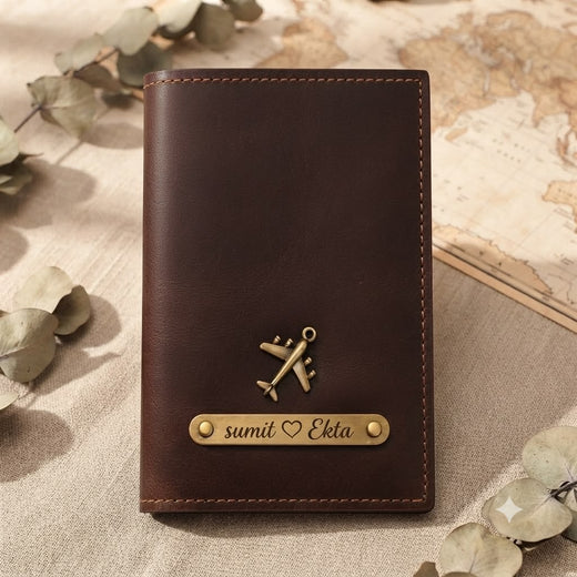 Personalized Passport Cover  | Brown | Ozora