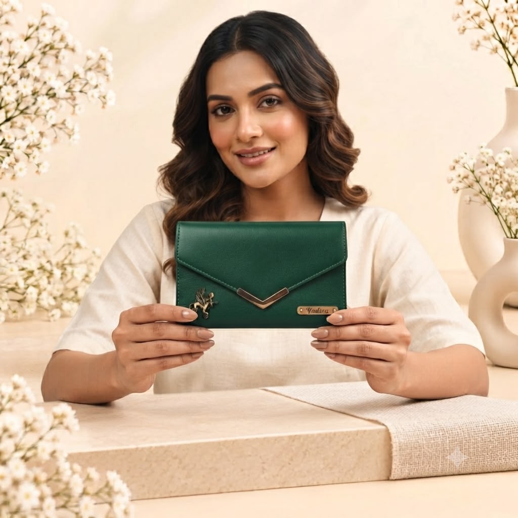 Personalized Ladies Wallet | Green | Ozora