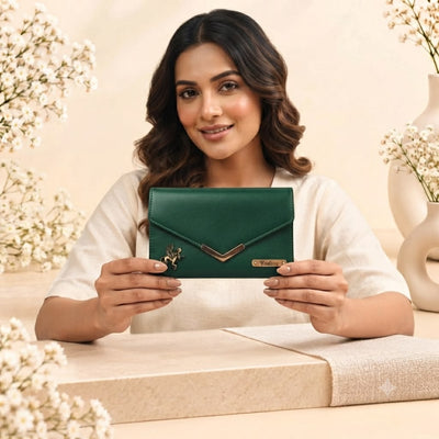 Personalized Ladies Wallet | Green | Ozora