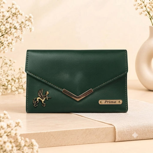 Personalized Ladies Wallet | Green | Ozora